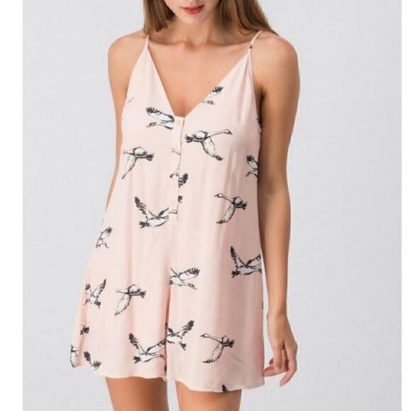 HYFVE Birds of Paradise Spaghetti Romper - Picture 1 of 9